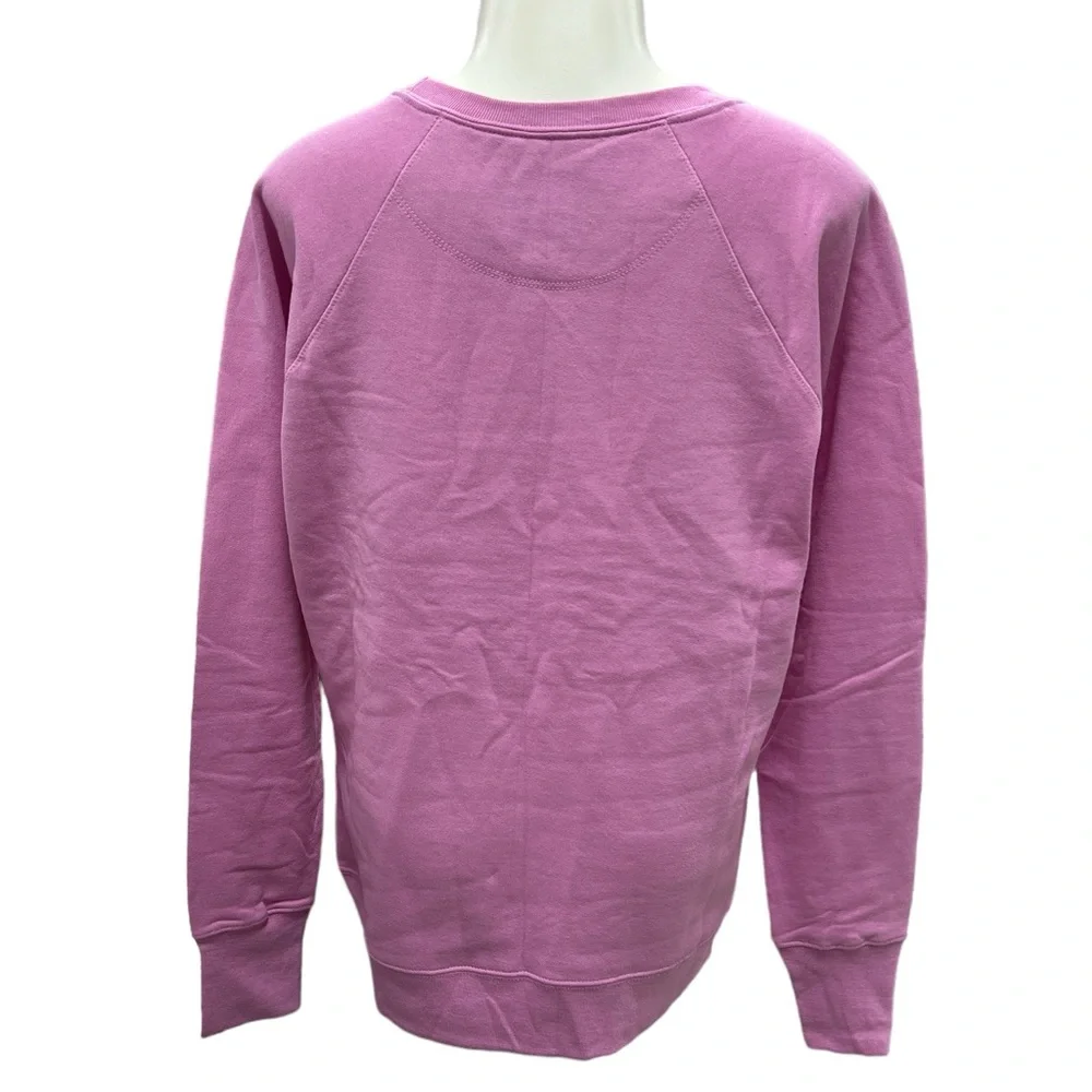 Champion Powerblend Fleece Sweater Relaxed Crew Screen Print Paper Orchid Size M